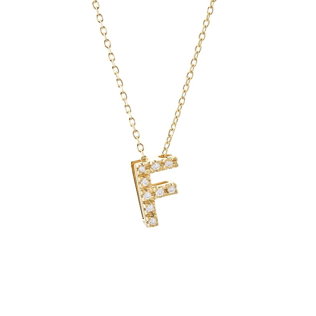 Diamond Initial Necklace in 14k Gold