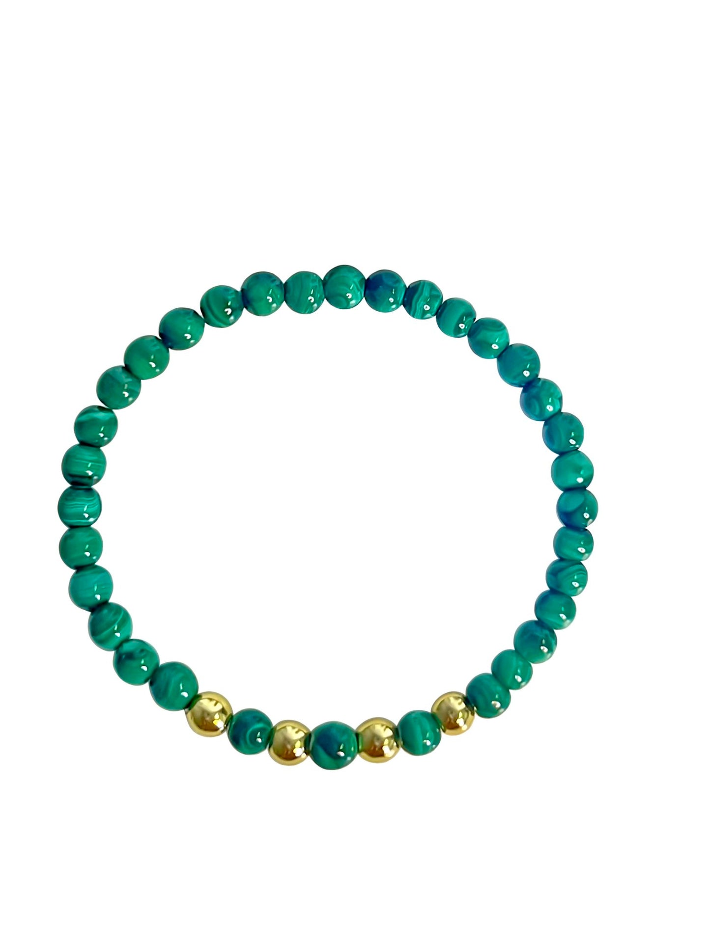 Malachite & Gold Bead Bracelet