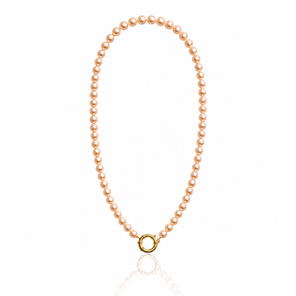 Minimalist Sunset Pearl Charm Necklace