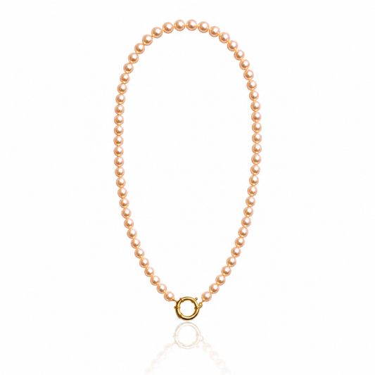 Minimalist Sunset Pearl Charm Necklace