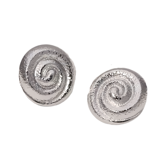 Silver Spiral Studs