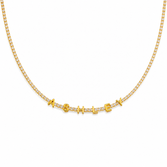 Radiant Custom Name Tennis Necklace