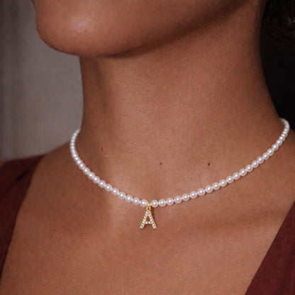 Custom Initials Pearl Choker