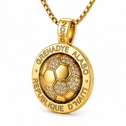 PREORDER - Grenadye Alaso 2026 World Cup Haiti Coin Necklace - G