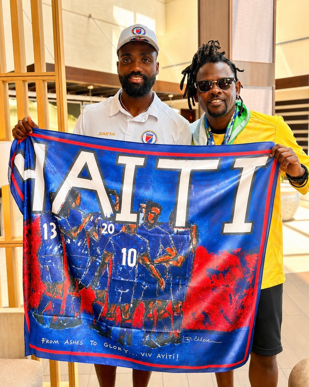 From Ashes to Glory Scarf — Haiti 2026 World Cup Flag - Original painting by Bacheler