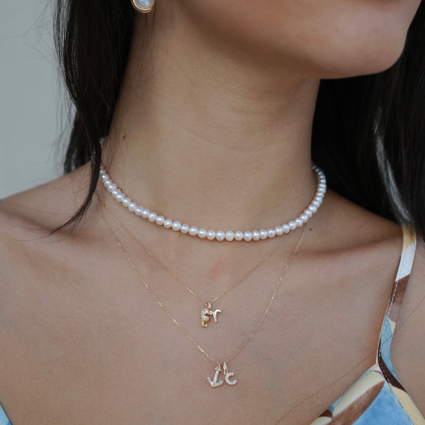 14k Solid Gold & Diamond Seahorse Pendant