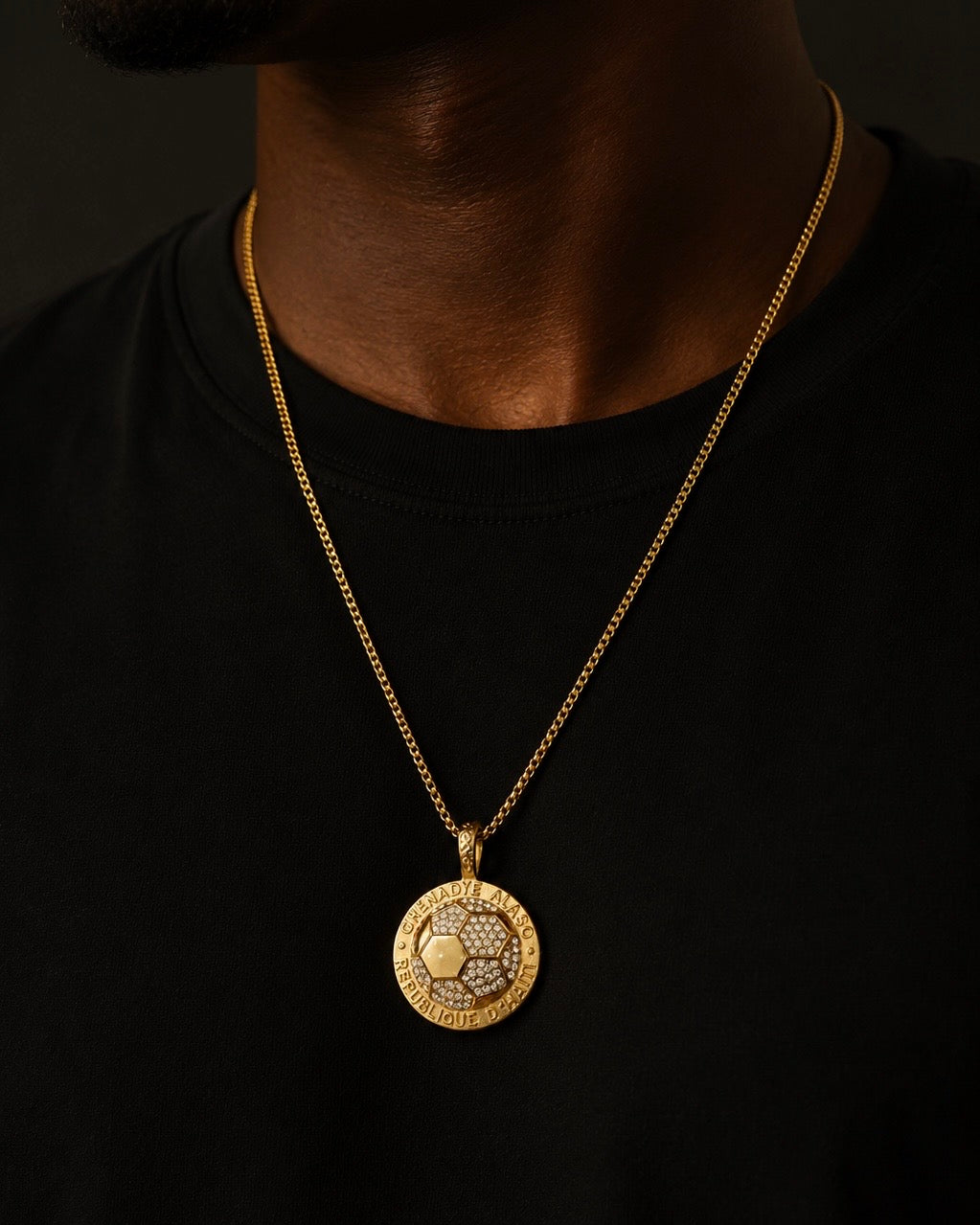 Grenadye Alaso 2026 World Cup Haiti Coin Necklace - Nazon X Identity Boutik - G