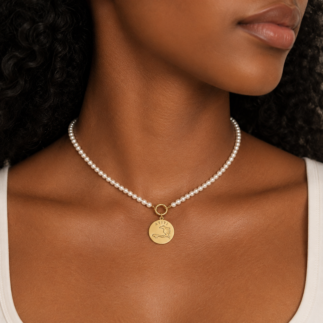 Ayiti Pearl Coin Choker