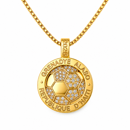 PREORDER - Grenadye Alaso 2026 World Cup Haiti Coin Necklace - G
