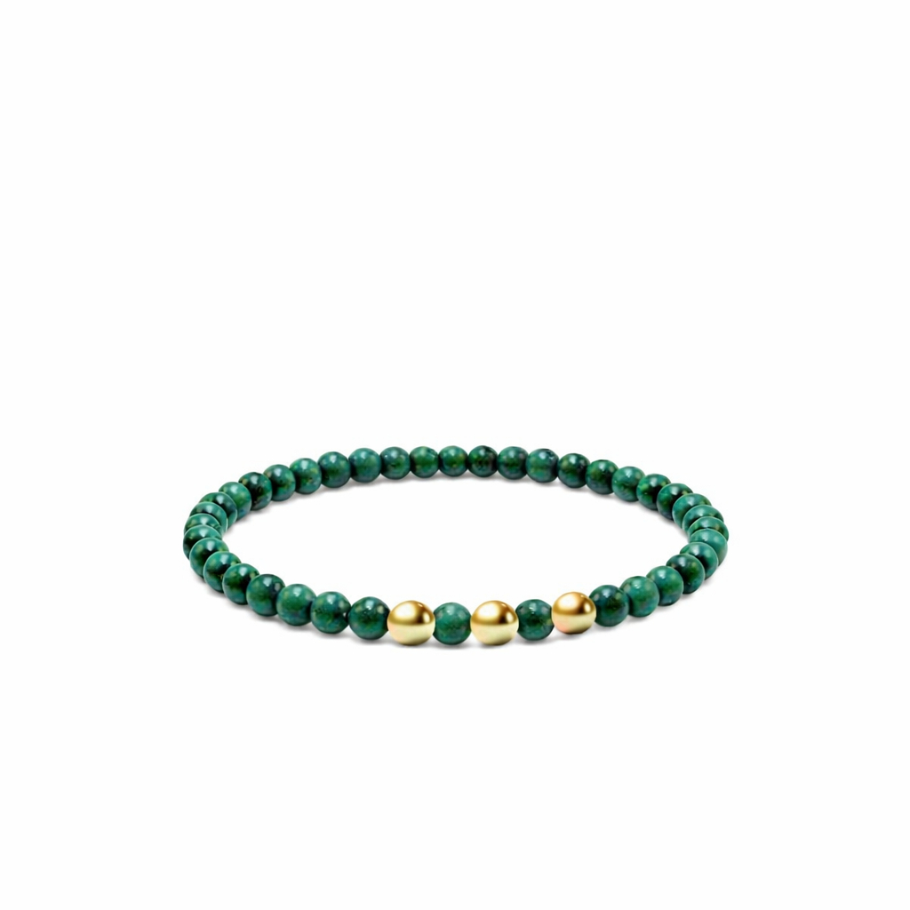 Malachite & Gold Bead Bracelet