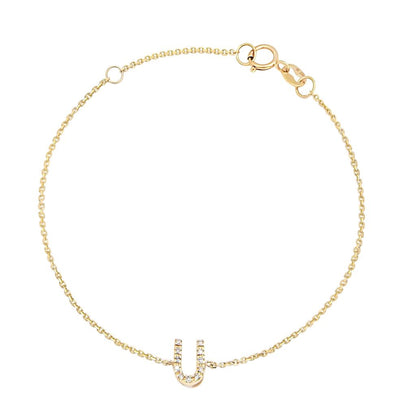 14k Gold & Diamond Initial Bracelet