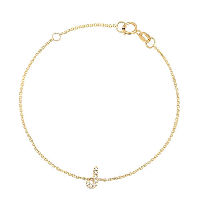 14k Gold & Diamond Initial Bracelet