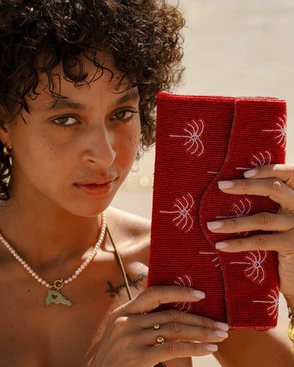 Sunset Palm Clutch