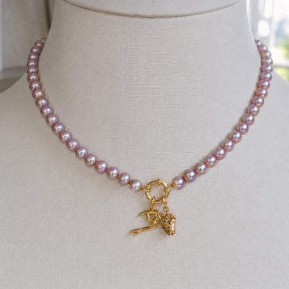 Blush Pearl Charm Necklace