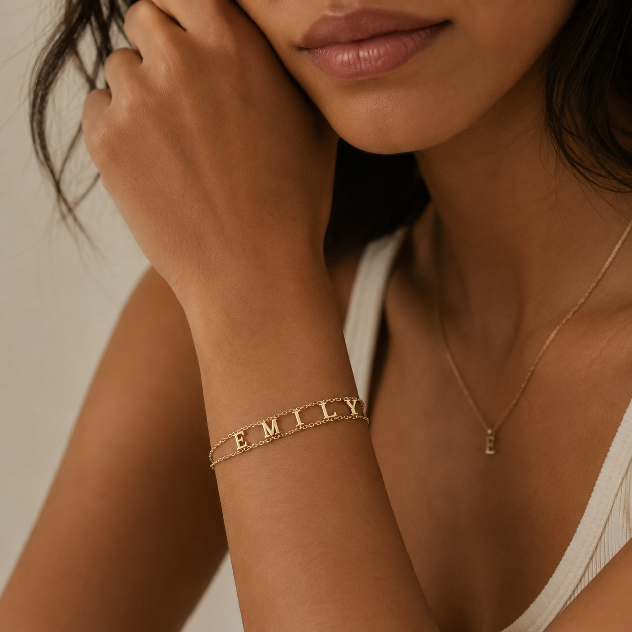 The Double Chain Name Bracelet