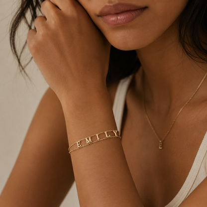 The Double Chain Name Bracelet