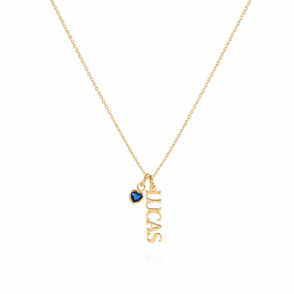Birthstone & Name Necklace