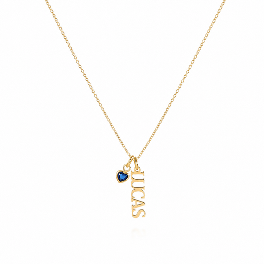 Birthstone & Name Necklace