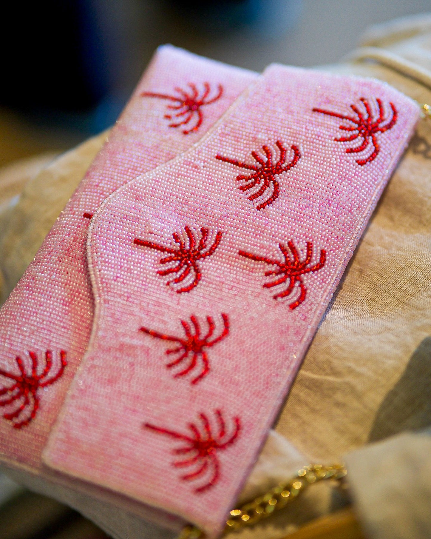 Blush Palm Clutch
