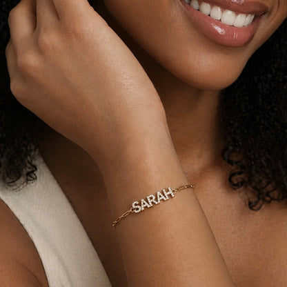 Custom Paperclip Name Bracelet
