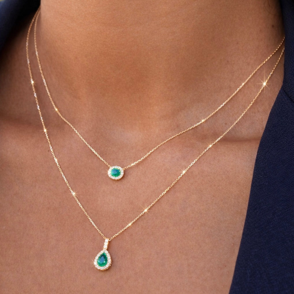 Radiant emerald Necklace