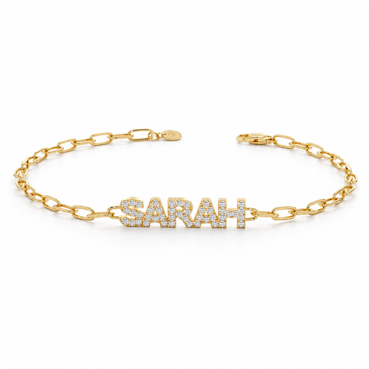 Custom Paperclip Name Bracelet
