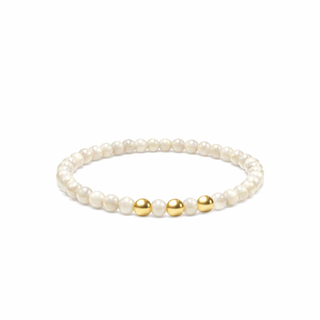 MOP & Gold Bead Bracelet