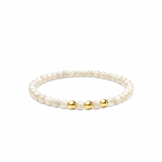 MOP & Gold Bead Bracelet