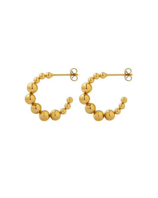 Gold Bead Hoops