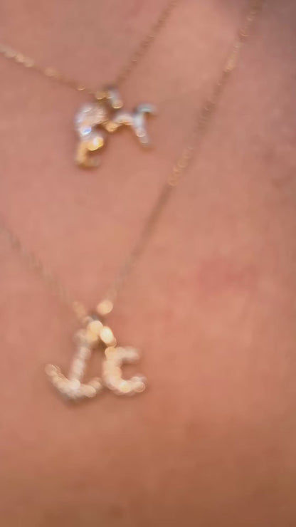 14k Solid Gold & Diamond Seahorse Pendant